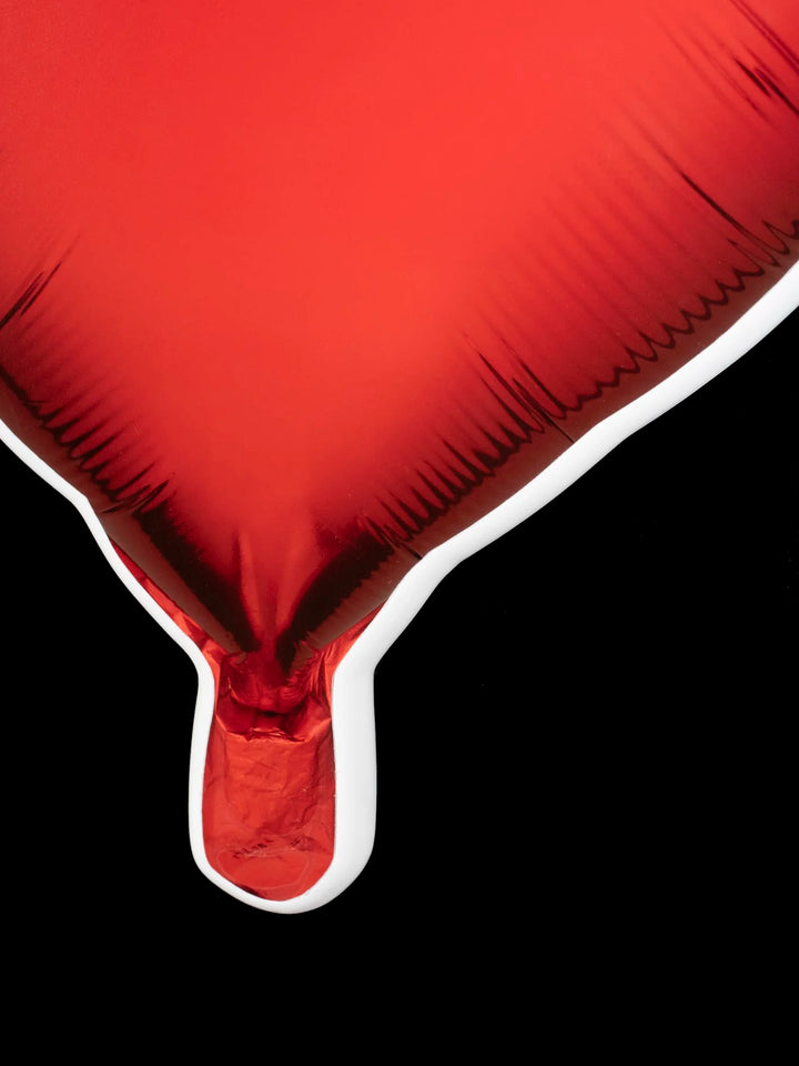 red balloon heart photographic sculpture wall art by Rory Fink – limited edition shaped print detail 1