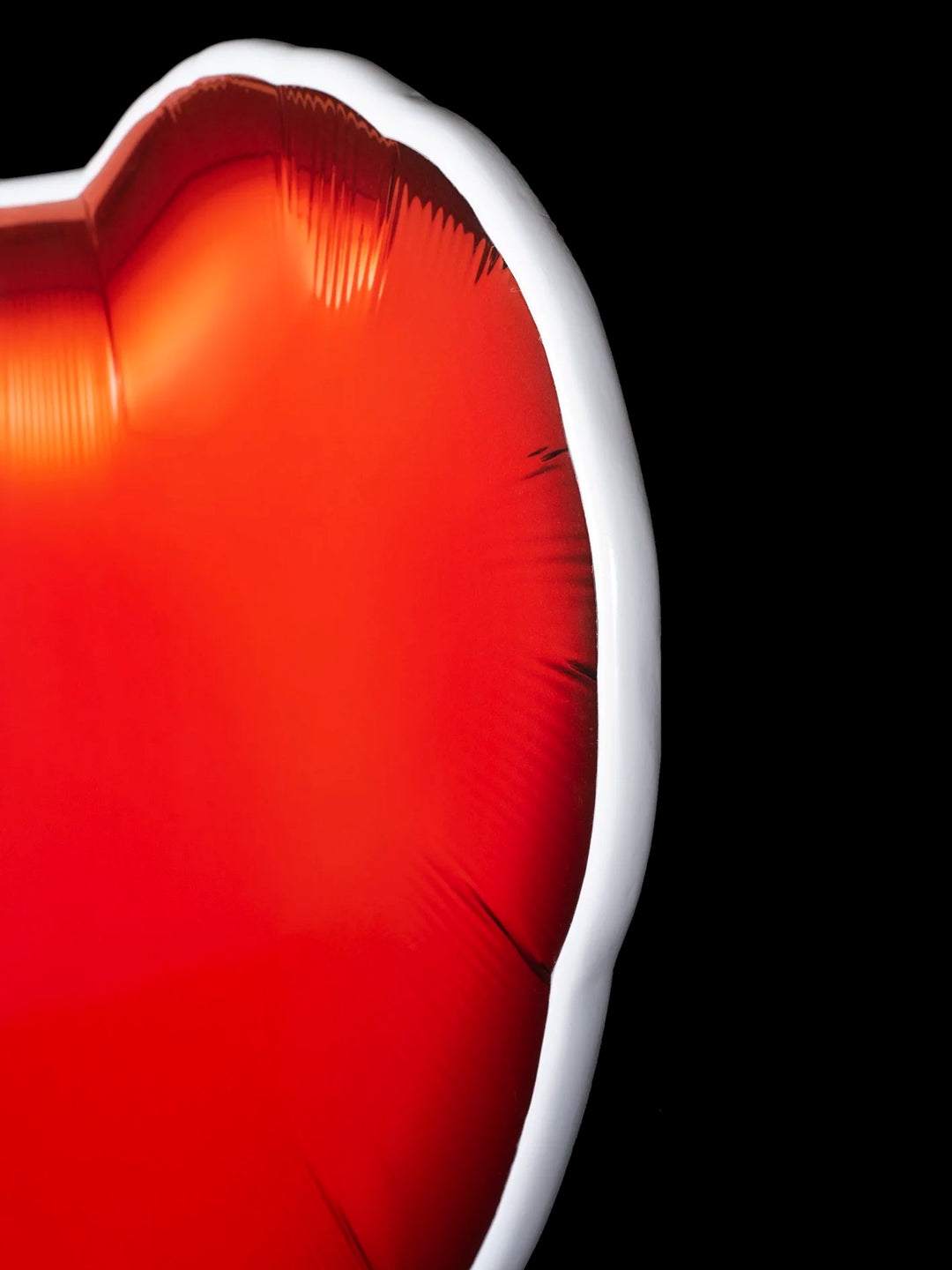 red balloon heart photographic sculpture wall art by Rory Fink – limited edition shaped print detail 2