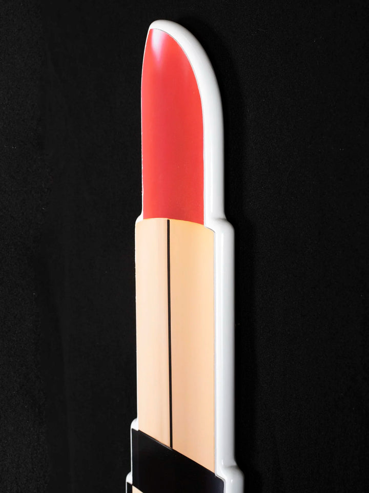 rouge lipstick photographic wall sculpture by Rory Fink – fashion pop art close up detail 1
