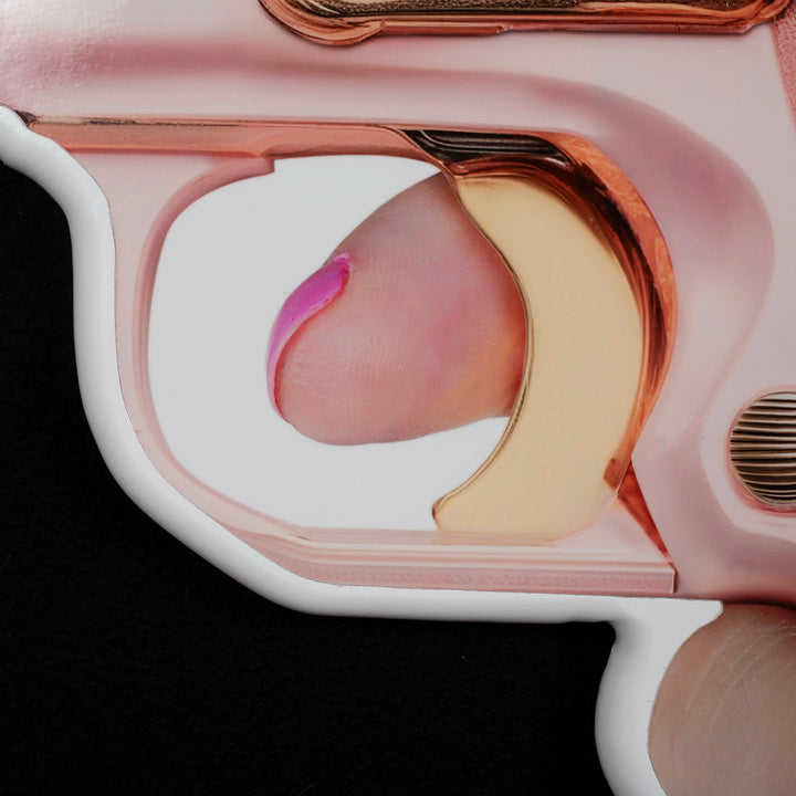 pink colt photographic sculpture wall art by Rory Fink – limited edition shaped print close up detail 1