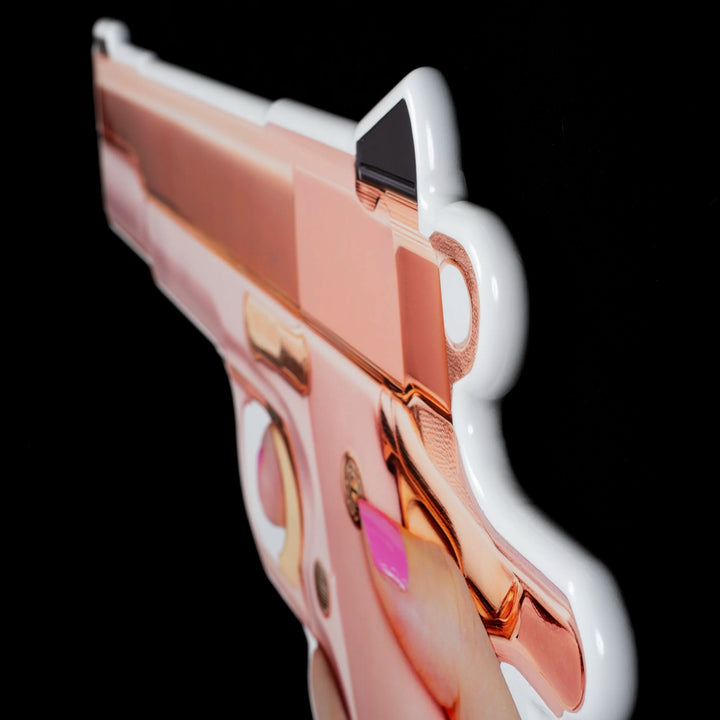 pink colt photographic sculpture wall art by Rory Fink – limited edition shaped print close up detail 3