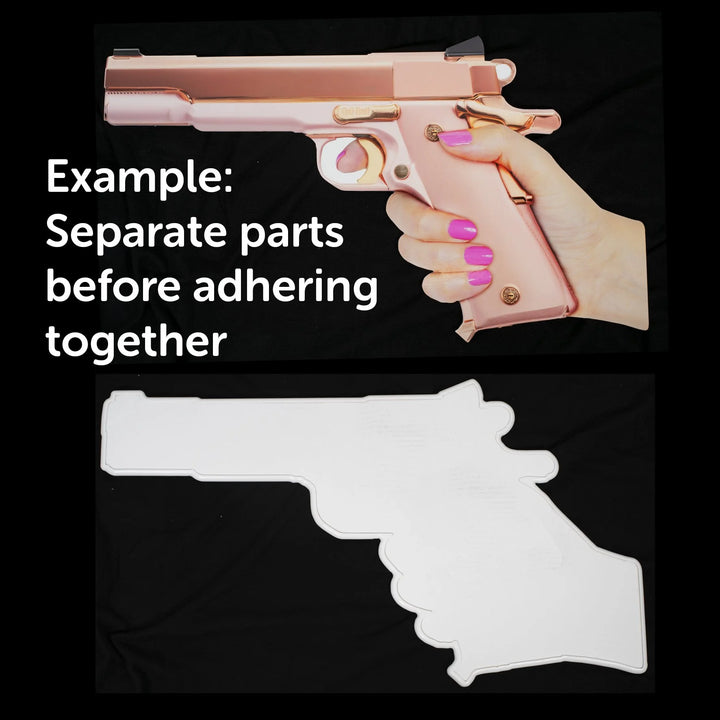 pink colt photographic sculpture wall art by Rory Fink – limited edition shaped print example before adhering to frame 1