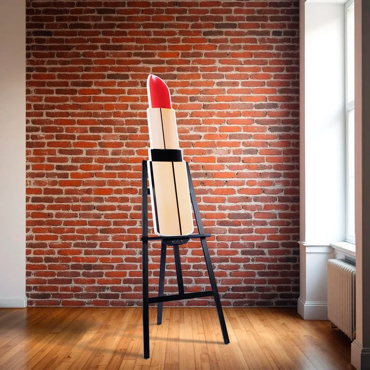 rouge lipstick photographic wall sculpture by Rory Fink – fashion pop art sitting on easel