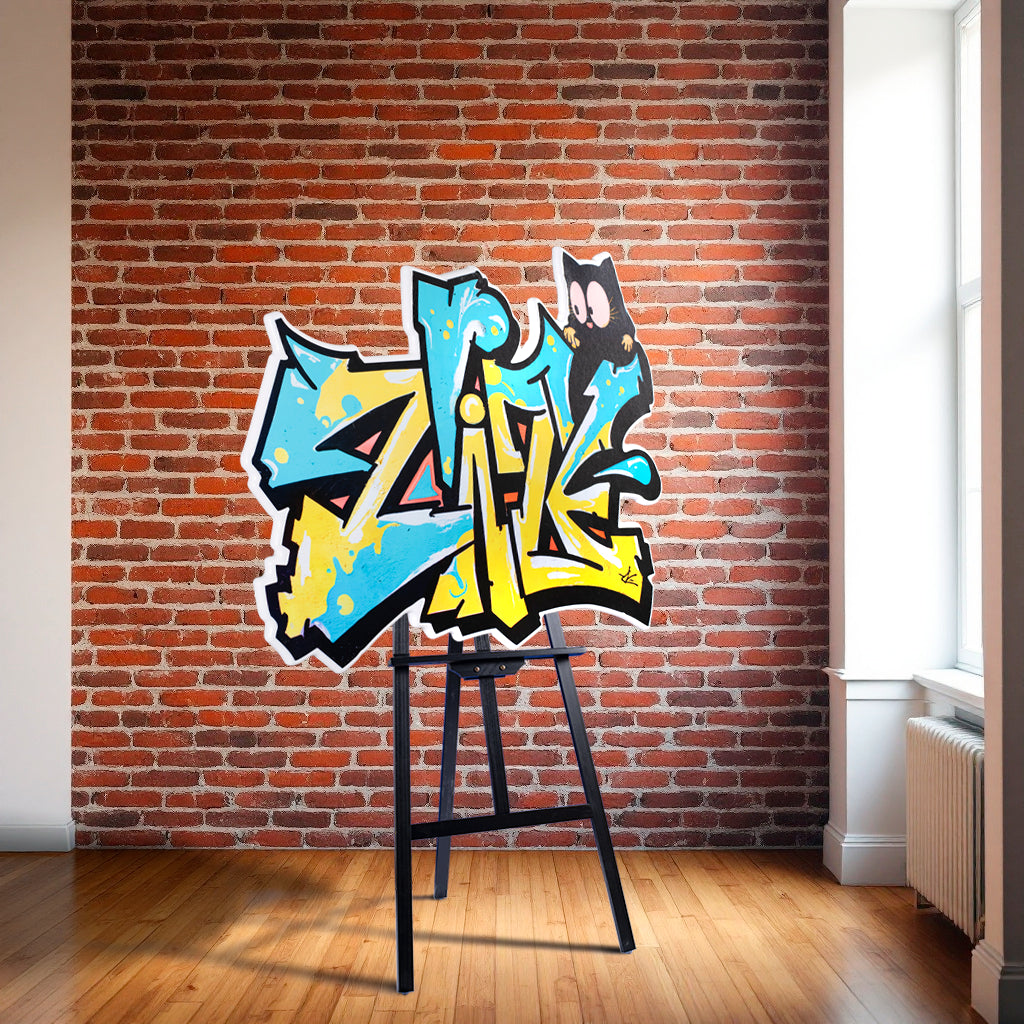 Street art - homage to gypsy - photographic sculpture wall art by Rory Fink – limited edition shaped print sitting on easel