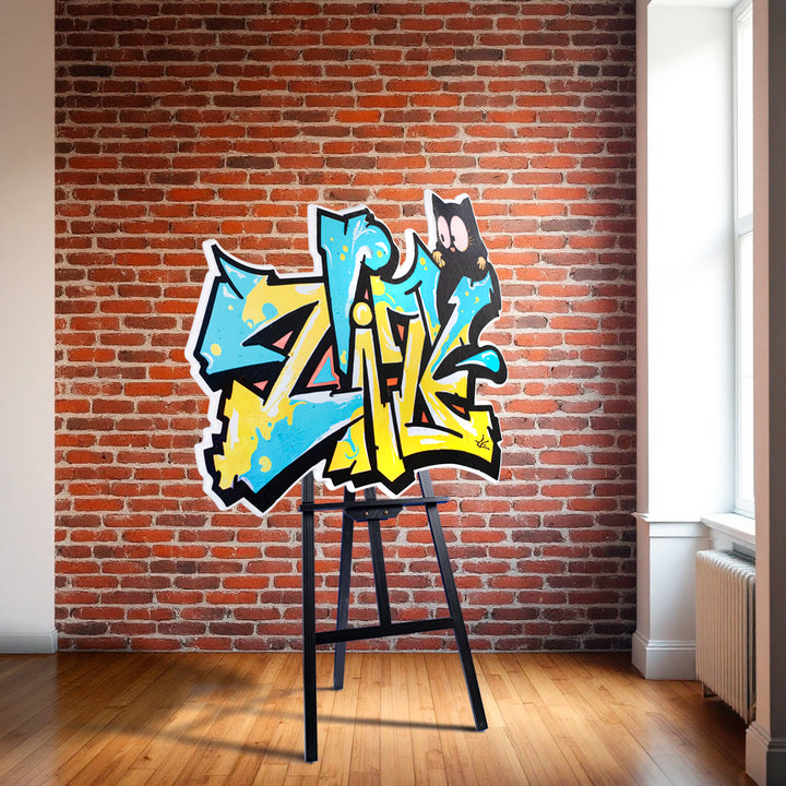Street art - homage to gypsy - photographic sculpture wall art by Rory Fink – limited edition shaped print sitting on easel