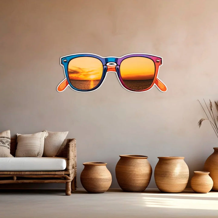 Sunglass Reflecting Sunset Wall Sculpture – Limited Edition Photographic Art by Rory Fink