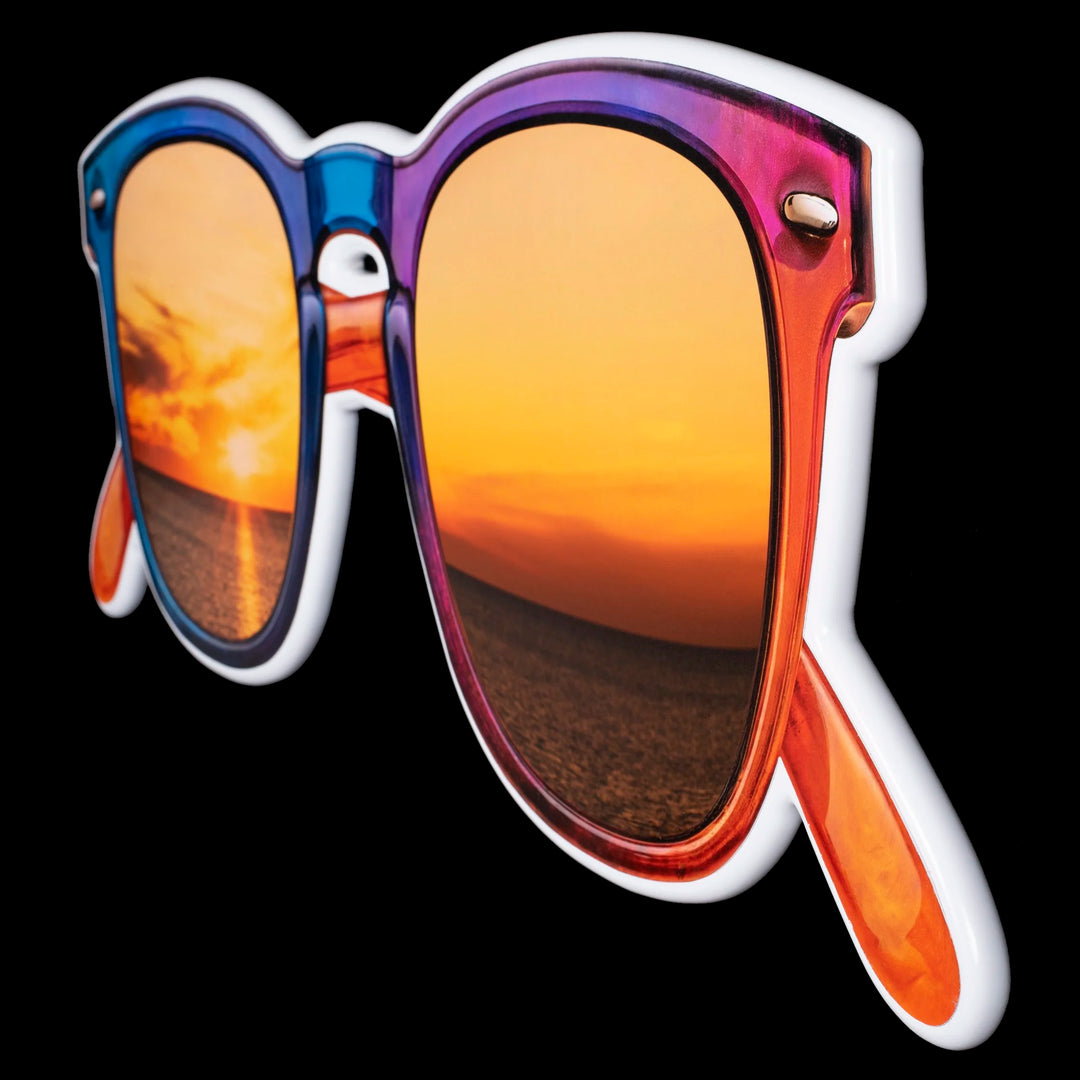 Sunglass Reflecting Sunset Wall Sculpture – Limited Edition Photographic Art by Rory Fink